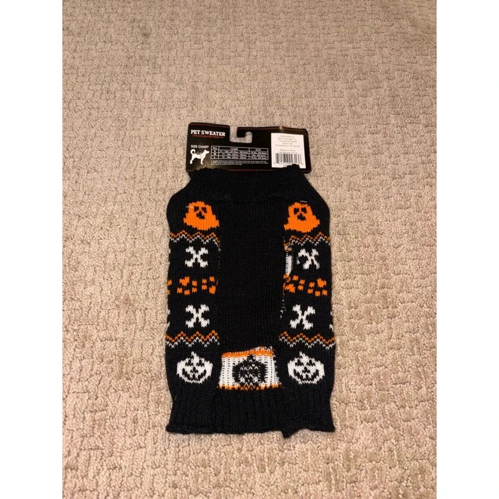 Pet Sweater Halloween Trick Or Treat Yo Self Dog Sweater Black Small NWT